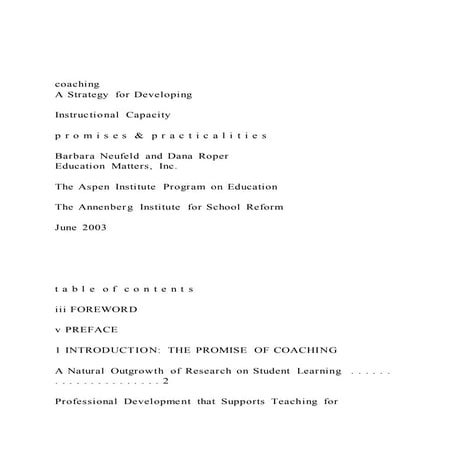 Coachinga Strategy For Developinginstructional Capacity Docx