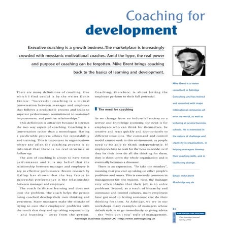 Coaching for development