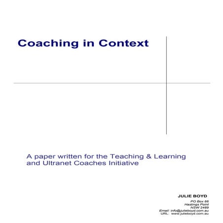Coaching In Context | PDF