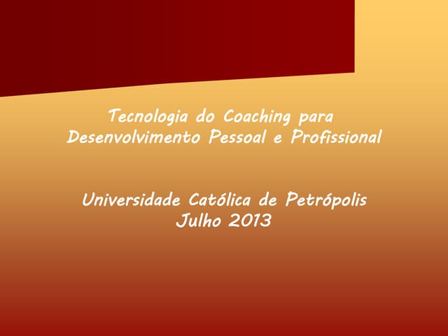 Coaching para desenvolvimento pesso...