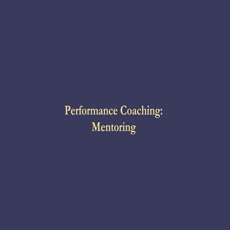 Coaching performance coaching_mentoring