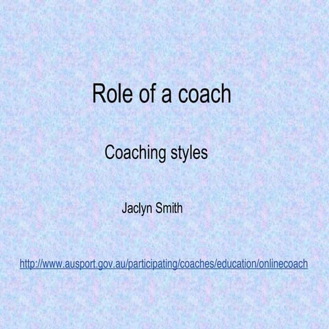 Coaching styles