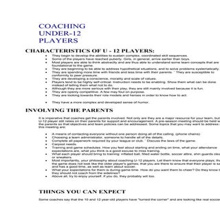 Coaching U-12