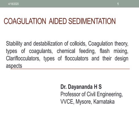 Coagulation aided Sedimentation