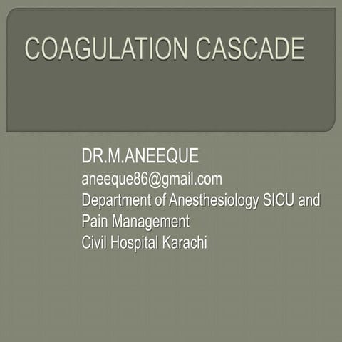 Coagulation cascade