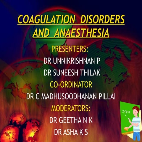 Coagulation Disorders and Anesthesia-Basic pathophysiology 
