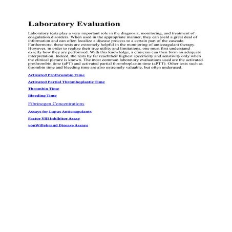Coagulation profiles (pt,ptt,at, fib