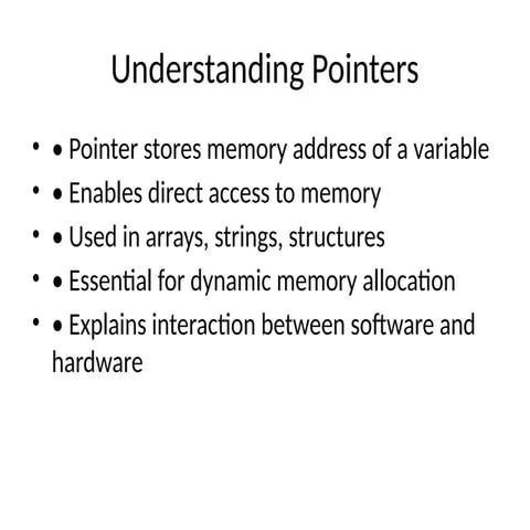 Comprehensive Guide to Pointers, Memory Management, and Debugging in ...