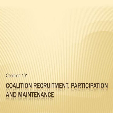 Coalition Building 101 - SEAR Summit