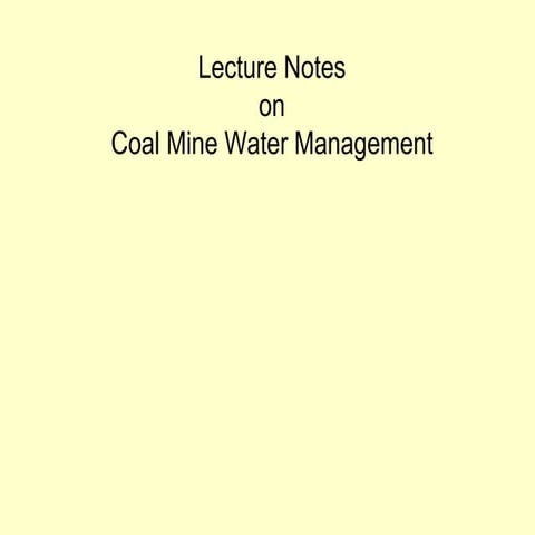 Coal mine water management