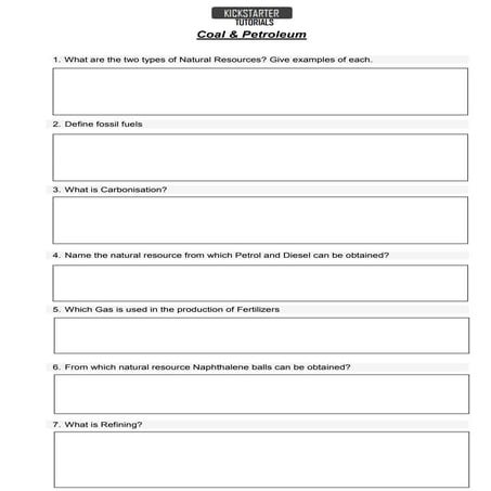 Coal & Petroleum (Grade 8 - Science)