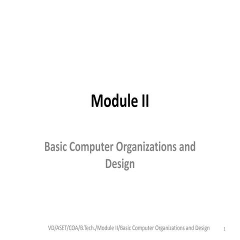 Coa module ii Basic Computer Organizations and Design | PPTX
