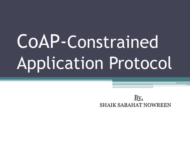 CoAP protocol -Internet of Things(iot)