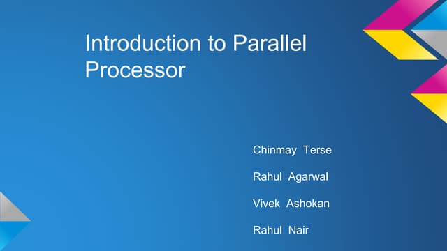 Introduction to parallel processing | PPTX | Computer Networking ...