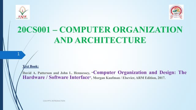 COMPUTER ORGANIZATION AND ARCHITECTURE