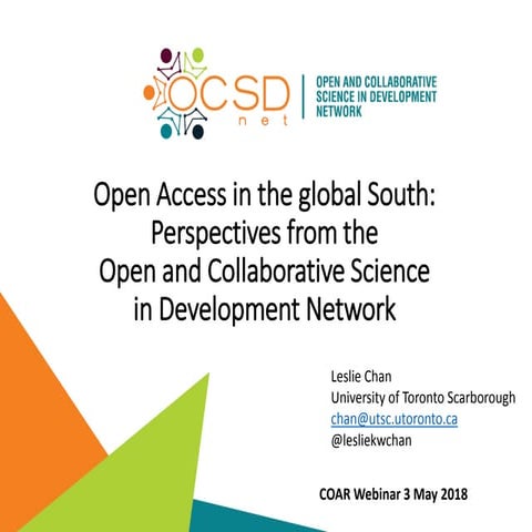Open Access in the Global South: Perspectives from the OCSDNet