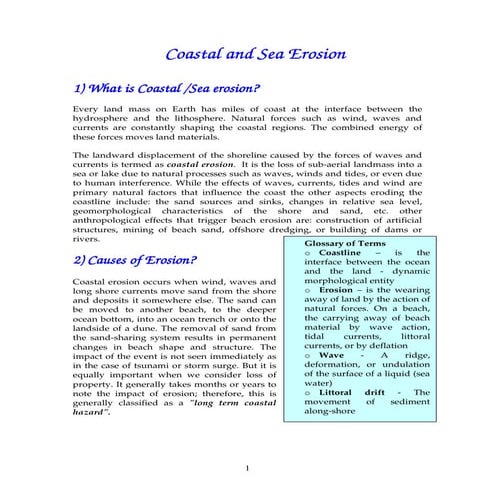 Coastal and sea erosion
