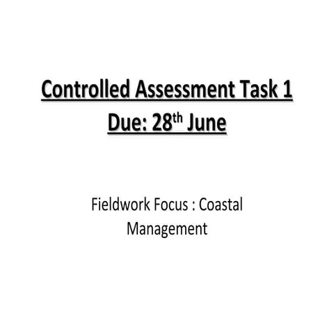Coastal Controlled Assessment Prep