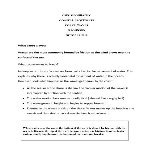 Coastal geography waves, features of erosion and deposition, longshore drift