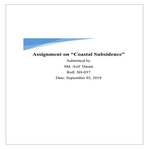 Coastal subsidence
