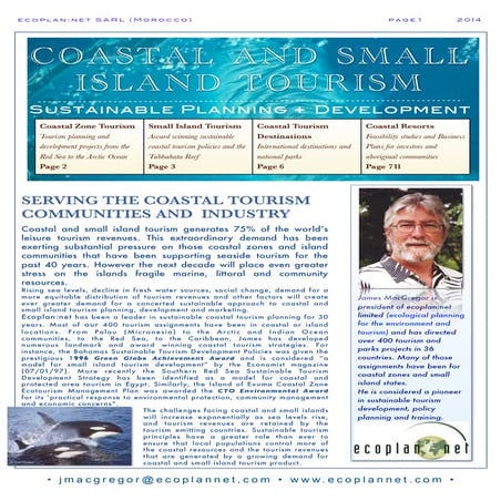 Coastal and Small Island Tourism brochure