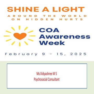 COA children of alcoholics ppt COA  problem week