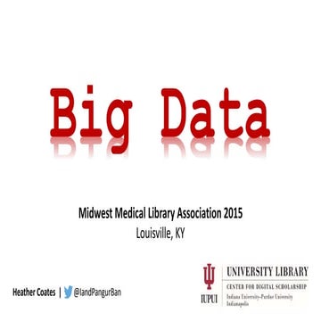 Midwest Medical Library Association 2015 Big Data Panel