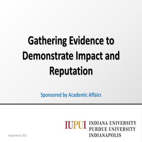 Gathering Evidence to Demonstrate Impact