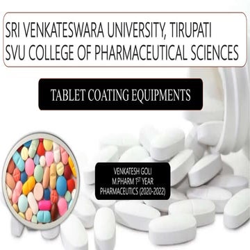 Tablet's Coating equipment's