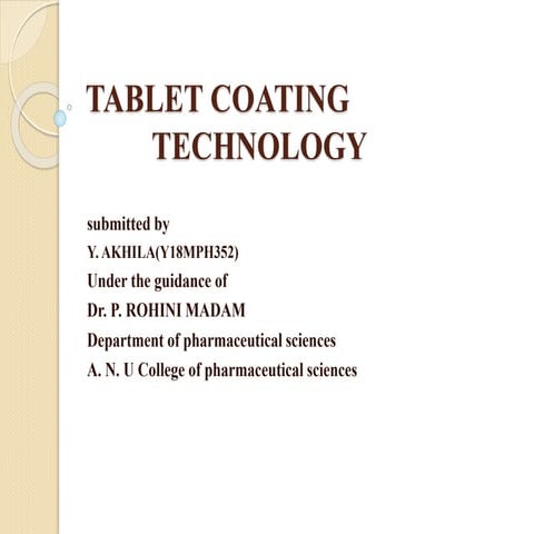 Tablet Coating technology ppt