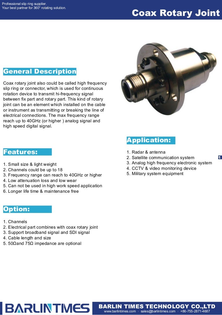 Coax rotary joint