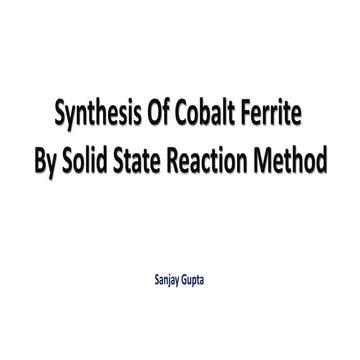 Synthesis of Cobalt ferrite by Solid Reaction Method