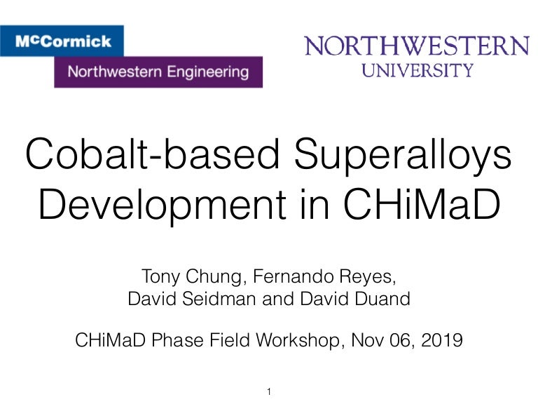 Cobaltbased Superalloys Development in CHiMaD