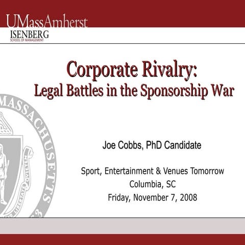 Corporate Rivalry: Legal Battles in the Sponsorship War | PPT
