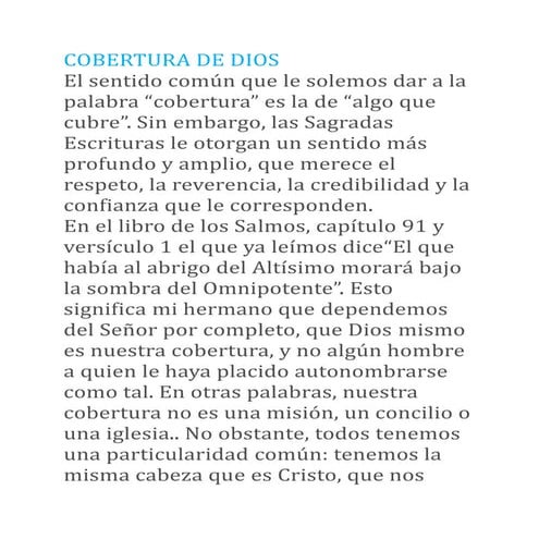 Cobertura De Dios