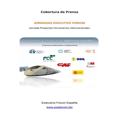 Cobertura de prensa. Jornada Proyectos Ferroviarios Internacionales