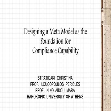 COBI 2014 - Designing a Meta Model as the Foundation for Compliance Capability