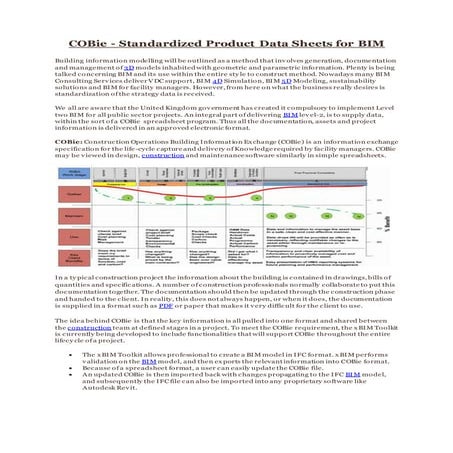COBie - Standardized Product Data Sheets for BIM