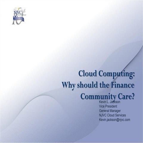 Why Should the Financial Community Care About Cloud - Cobis2020 