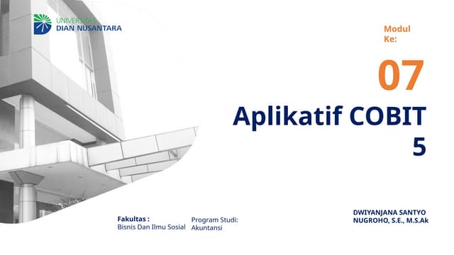 Framework COBIT 5 Materi Audit Sistem Informasi