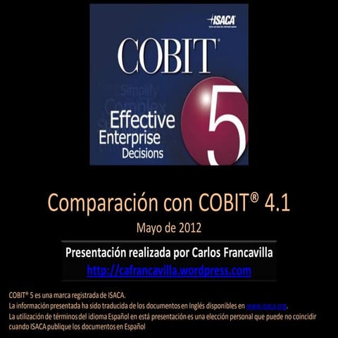 COBIT 5 Comparacion con COBIT 4.1