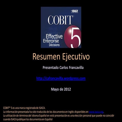 COBIT 5 - Resumen Ejecutivo