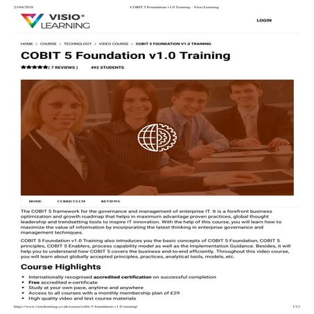 Cobit 5 foundation v1.0 training -Visio Learning