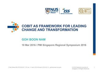 COBIT as Framework for Leading Change and Transformation