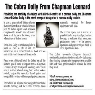 Cobra camera dolly From Chapman UK