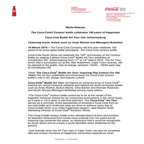 Coca-Cola Bottle Centenary