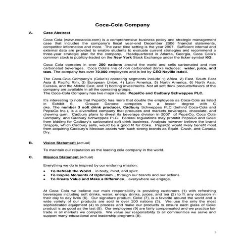 Coca cola company strategies