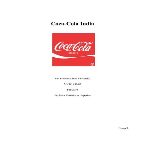 Coca-Cola India Case Study