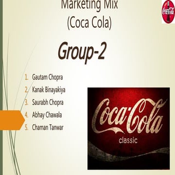 Coca cola marketing mix
