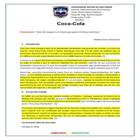 Coca cola    apaza orellana victor daniel